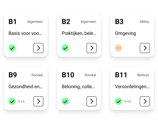 Alle VSME modules in de software